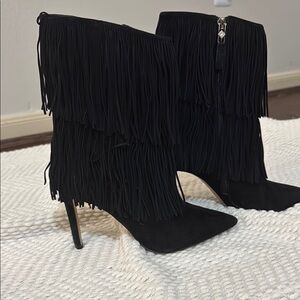 Fringe Black Women's Boots